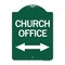 Signmission Church Parking W/ Bidirectional Arrow, Green & White Aluminum Sign, 18" x 24", GW-1824-24273 A-DES-GW-1824-24273 - alternate 1
